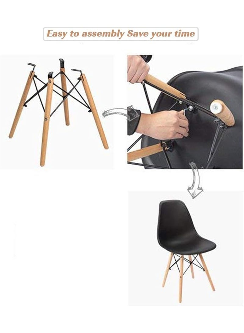 MAAS 3 Piece Dining Table Set with 2 Chairs and Round Table  Modern Design with Solid Wood Legs - Image 4